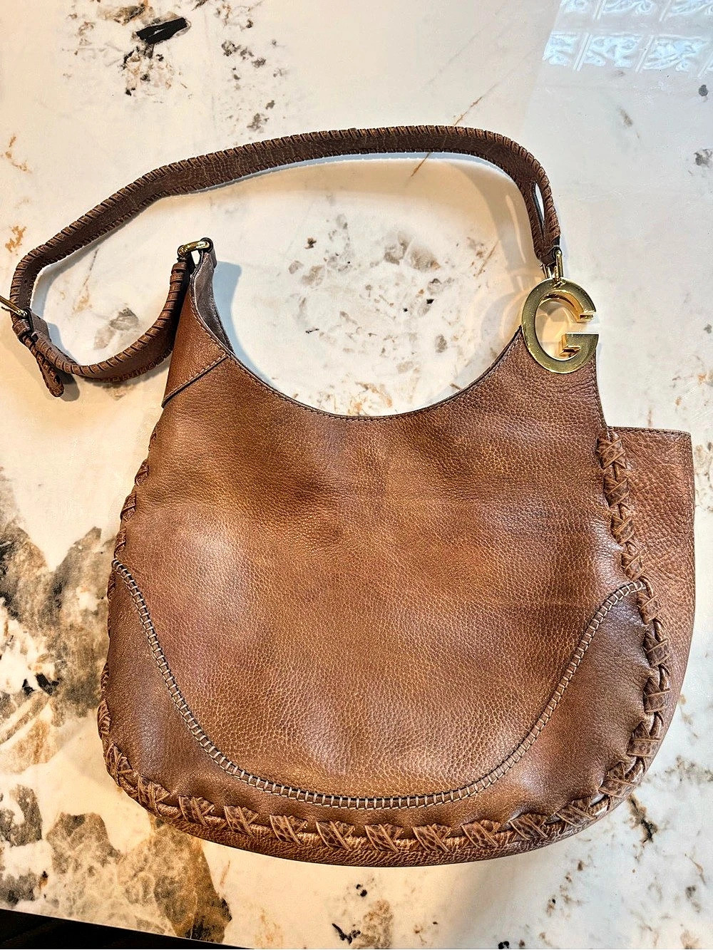 Gucci G Wave Hobo Bag Brown Leather